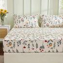 Axyaa Multicolor Floral Print Fitted Sheet Set - Modern Minimalist Bedding