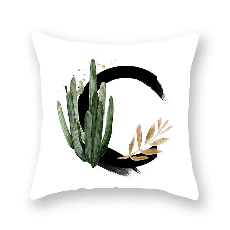 Floral Alphabet Pillow Case by Axyaa: Home & Car Decorative Cushion Cover