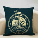 Axyaa Nautical Style Linen Pillow Cover 45x45cm for Living Room Sofa Décor