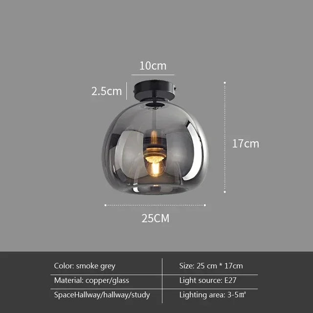 Axyaa Nordic Retro Glass Ceiling Lamp LED Pendant Chandelier for Luxe Home Decor