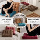 Axyaa Corduroy Square Floor Seat Cushion - Oversized Tufted Chair Pad