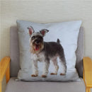 Axyaa Cute Schnauzer Print Pillowcase Cover