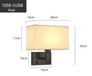 Axyaa Modern Wall Sconce with USB Quick Charger and Switch, 3 Color Lampshade
