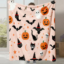 Axyaa Halloween Cartoon Flannel Blanket - Cute Print - Office Nap Sofa Blanket