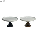 Axya Ceramic Dinner Plate Set - Elegant High-Footed Serving Dishes for Desserts and Snacks