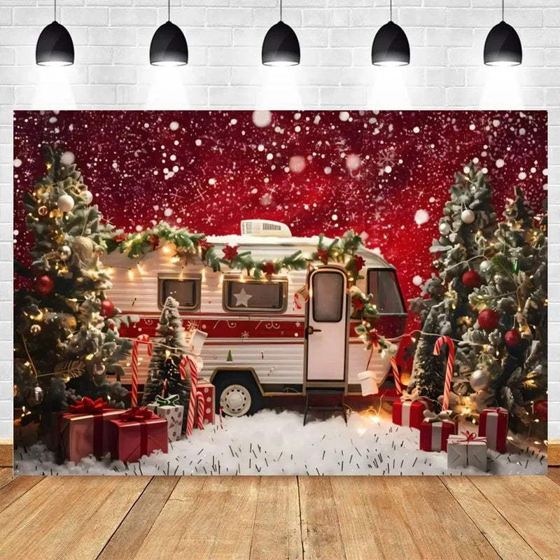 Axyaa Christmas Party Decoration Background Cloth Car & Tree Hanging Cloth