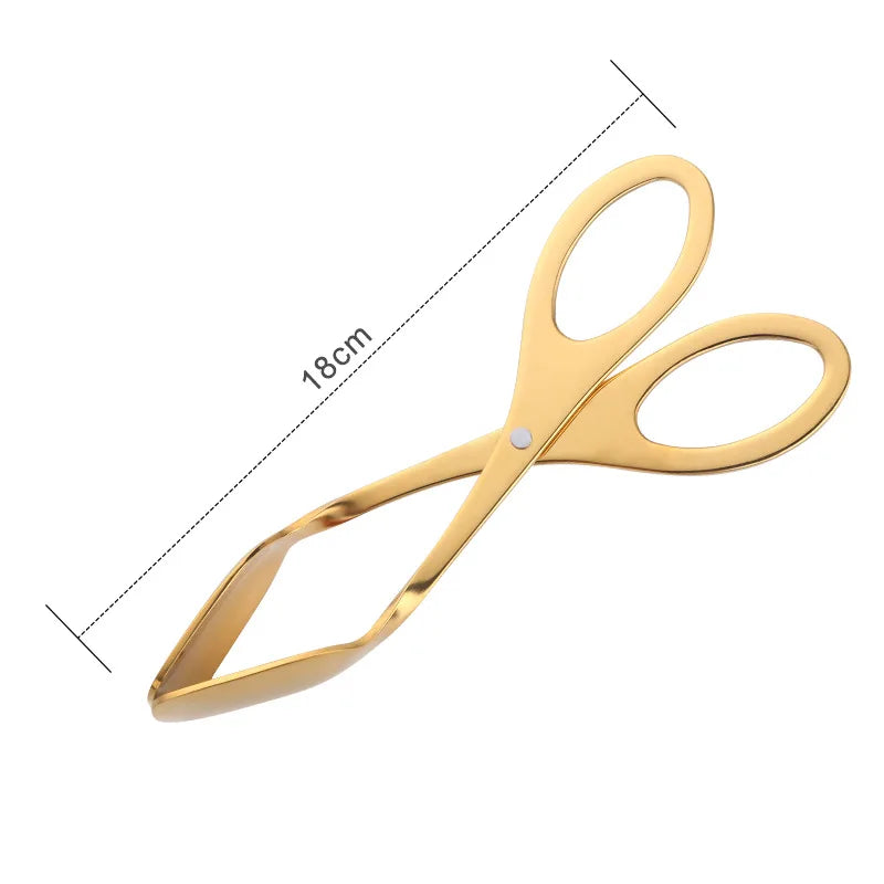 Axyaa Stainless Steel Scissors Food Tongs for Home Cooking