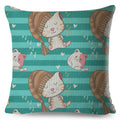 Axyaa Cat Cushion Cover: Decorative Linen Pillow for Home, Sofa, Children's Room