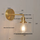 Axyaa Nordic LED Wall Light Fixture Glass Rotate Copper Bedside Lamp