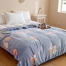 Soft Velvet Christmas Blanket with Santa Claus & Elk Print by Axyaa