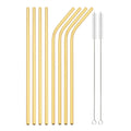 Axyaa Stainless Steel Straw Set with Cleaner Brush Home Bar Accessory