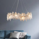 Axyaa Gold Wavy Crystal Chandelier Pendant Light - Modern Nordic Living Dining Room Lighting