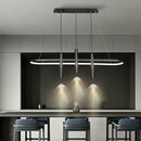 Axyaa Modern Oval Iron Chandelier: Designer Minimalist Restaurant Island Decor Light
