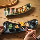 Axyaa 12-Inch Kiln Glaze Sushi Plate | Japanese Ceramic Tableware