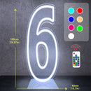 Axyaa Color-changing Numbers Letters Neon Sign Stand Decor party