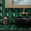Luxury Green Gilded Marble PVC Tile for Modern Home Decor by Axyaa