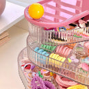 Axyaa Rotating Jewelry Organizer Tray with Lid for Earrings, Rings, and Necklaces