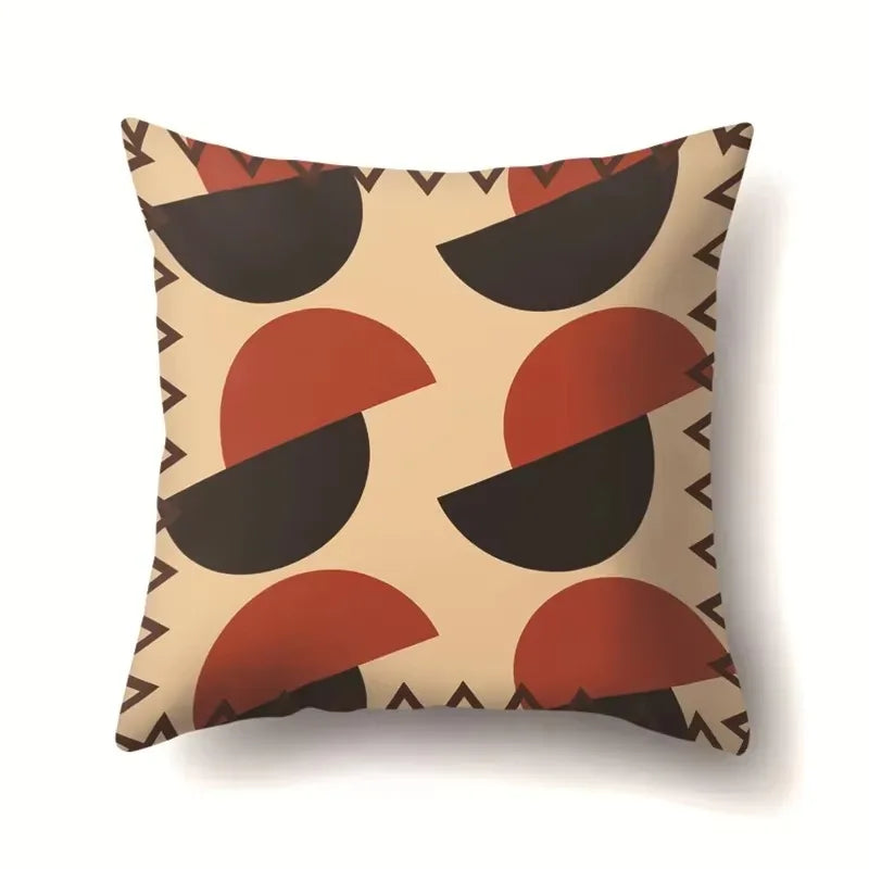 Axyaa Retro Geometric Pattern Cushion Cover for Sofa and Couch Décor