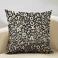 Axyaa Black White Yellow English Letter Design Linen Pillowcase 45x45cm