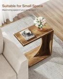 Axyaa C-Shaped End Table: Modern Sofa Side Table for Living Room, Bedroom