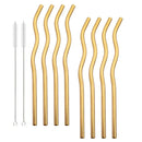 Axyaa Stainless Steel Straw Set - Colorful Metal Straws for Drinks, Coffee, Tea, Juice