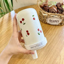 Axyaa Kawaii Cherry Thermos Cup 500/850ml Tumbler Stainless Steel Cute Boba Water Bottle