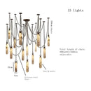 Axyaa Brass Alabaster Multi-Light Pendant Chandelier for Living Room Loft Staircase