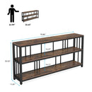 Axyaa Industrial 3 Tier Console Table for Entryway, 70.89" Rustic Sofa Table