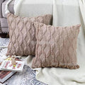 Pink Retro Fluffy Soft Throw Pillowcover 45x45 by Axyaa