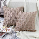 Pink Retro Fluffy Soft Throw Pillowcover 45x45 by Axyaa
