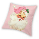 Axyaa Vintage Santa Pink Christmas Cushion Cover