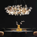Axyaa Luxury Crystal Branch Chandelier for Villa Living Room, All Copper Elegant Design