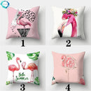 Axyaa Flamingo Sofa Pillow Cover 45cmX45cm Square Cushion Case Boho Style