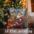 Axyaa Santa Claus Christmas Scene Pillow Cover for Sofa Bedroom Car