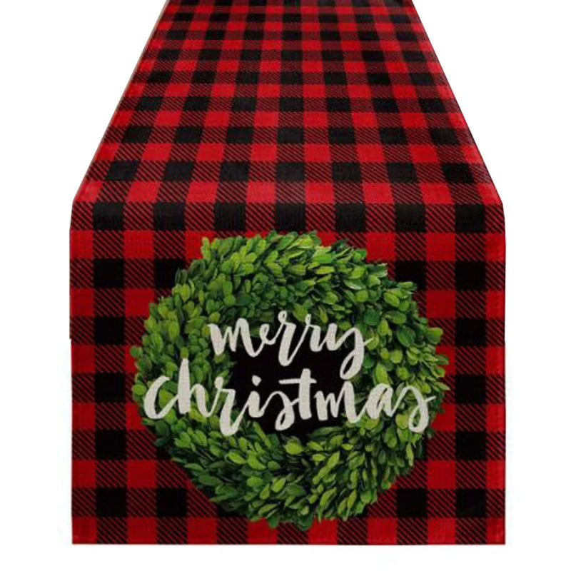 Christmas Tree Printed Table Runner by Axyaa: Festive Home Party Decor