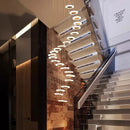 Axyaa Modern Crystal Chandelier Ring LED Light - Chrome Luxury Staircase Lobby Lamp