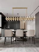 Axyaa Luxury Gold Chandeliers for Living Room in America with Glass Crystals and LED Lighting