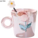Axya Pearlescent Tulip Ceramic Coffee Mug - High Beauty Breakfast Cup
