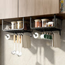 Axyaa Under Cabinet Basket Shelf with Cup Holder and Sliding Drawer for Kitchen Organization