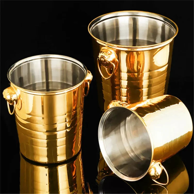 Axya Thick Tiger Head Stainless Steel Ice Bucket for Bar and KTV