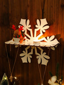 Axyaa Snowflake Storage Rack Floating Wall Shelf for Christmas Home Decoration