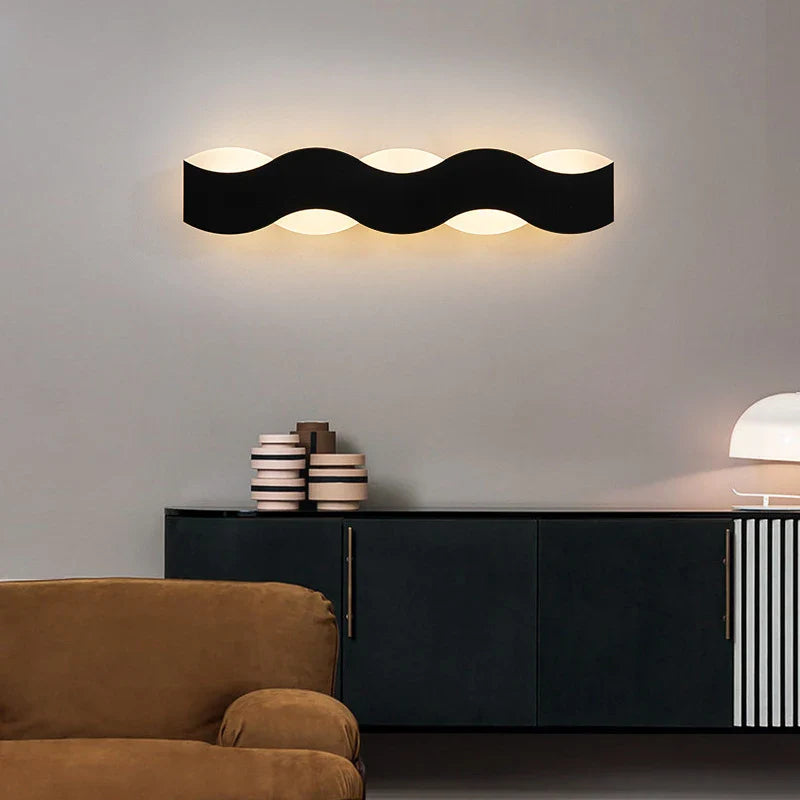 Axyaa Modern LED Wall Lamp Wave Design for Bedroom, Sofa, Bathroom Decor