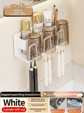 Axyaa 3-in-1 Bathroom Organizer: Toothbrush, Toothpaste, Electric Brush Holder Shelf Rack