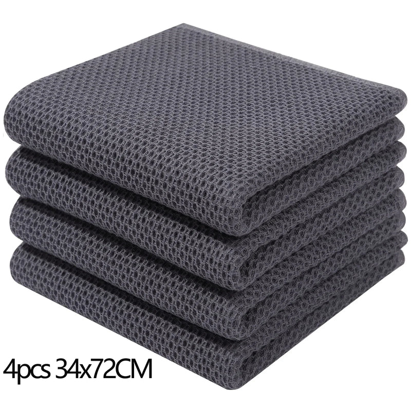 Axyaa Waffle Weave Kitchen Towel Set Absorbent Quick Dry Dishcloth Wash Cloth