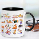 Corgi Coffee Mug 11oz – Black, Pink, White Ceramic Mug by Axyaa