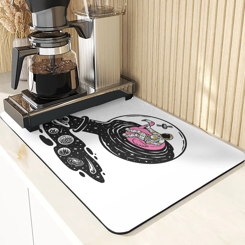 Axyaa Astronaut Silicone Dish Mat - Space Style Diatomaceous Earth Kitchen Accessory