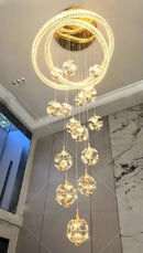 Axyaa Crystal Chandelier LED Ceiling Lamp for Living Room