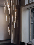 Axyaa Modern Nordic LED Cylindrical Chandelier - Indoor Decorative Staircase Fixture