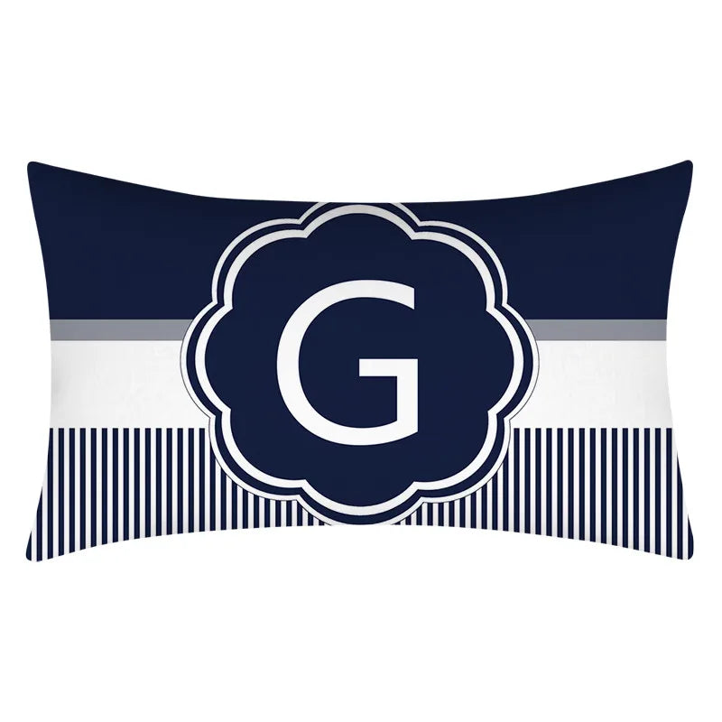 Axyaa Blue Stripe Pillowcase 30X50 for Sofa Chair Decor