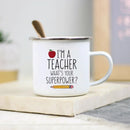 Teacher Enamel Mug by Axyaa - Creative School Water Cup - Perfect Teachers Day Gift